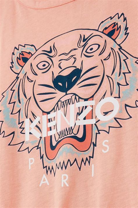 Shop Kenzo Orange Kenzo Tiger Playsuit In Cotton Jersey For Kids