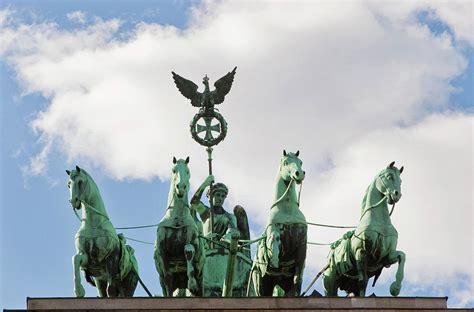 Statue Of Quadriga On Top Of Brandenburg Gate Berlin Germany