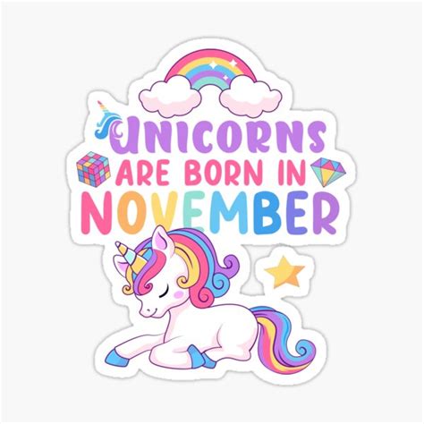 Pegatina Los Unicornios Nacen En Noviembre Arco Ris De Colores