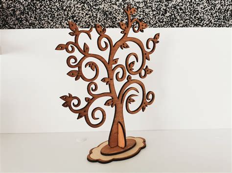 Leafy Tree Jewelry Tree Earring Holder Wooden Jewelry Etsy