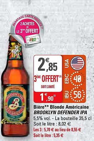 Promo Bière Blonde Américaine Brooklyn Defender Ipa chez G iCatalogue fr