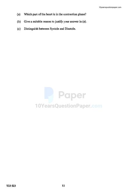 ICSE Class 10 Biology Question Paper 2023