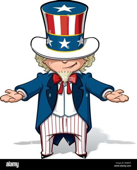 Clean Cut Overview Cartoon Illustration Of Uncle Sam Showing With His