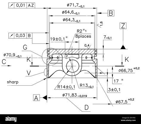 Design drawings of nonexistent internal combustion engine ( piston ) . clipping path Stock Photo ...