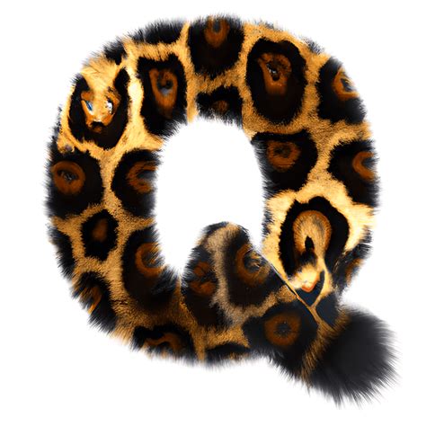 Realistic Leopard Letter Alphabet Q Creative Fabrica