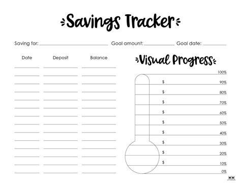 Savings Tracker Printable Pdf Free