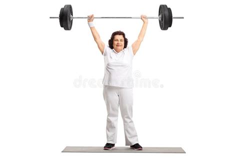 Fit Mature Woman Lifting Dumbbell Stock Photos Free Royalty