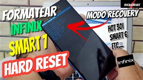 Formatear Hard Reset INFINIX SMART 7 Y Mas Modo Recovery Android 12