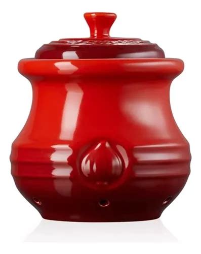 Pote Para Alho Cerâmica Oficial Le Creuset Vermelho Frete grátis