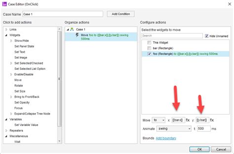 How To Move Widget Foo To X Y Of Widget Bar Axure Rp Axure