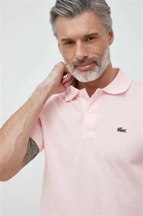 Lacoste Cotton Polo Shirt Pink Color Buy On Prm