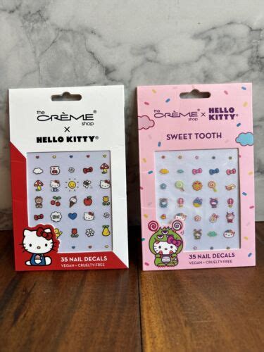 The Creme Shop Hello Kitty Nail Decor Nail Decals Set Of 2 Summer Bow Hearts Swe Ebay