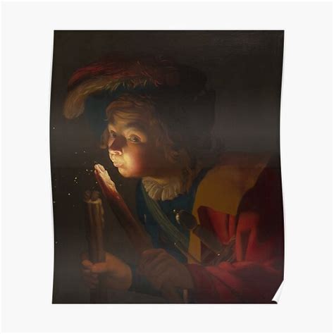 A Boy Blowing On A Firebrand 1621 22 Painting By Gerrit Van Honthorst