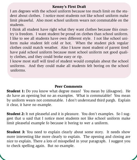 Peer Comments on a Student's First Draft | Download Scientific Diagram 