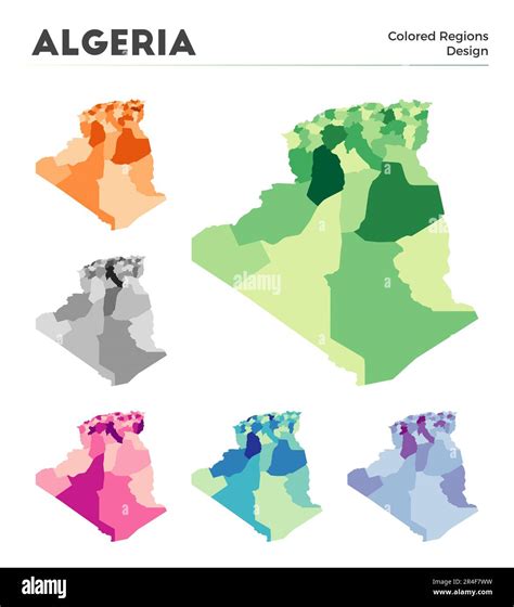 Algeria Map Collection Borders Of Algeria For Your Infographic