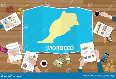 Morocco Africa Economy Country Growth Nation Team Discuss with Fold ...