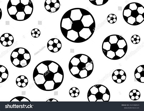 Seamless Football Soccer Ball Pattern Sport Stock Vector Royalty Free