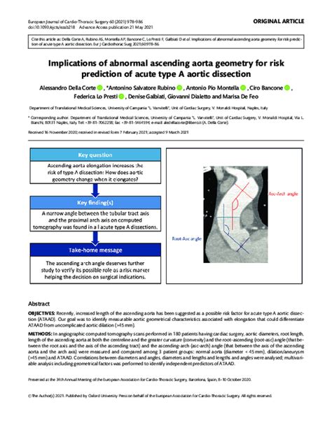 (PDF) Implications of abnormal ascending aorta geometry for risk ...