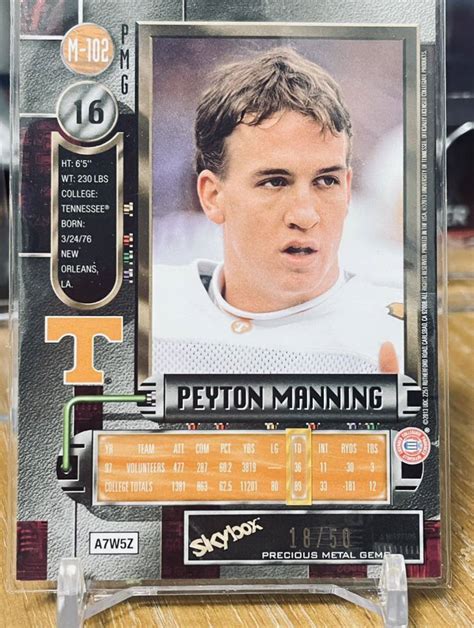 Yahoo Peyton Manning Nfl Fleer Retro Metal Uni