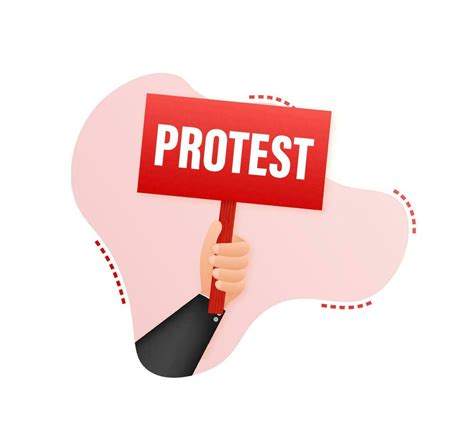 Protesters Hands Holding Protest Signs Vector Stock Illustration