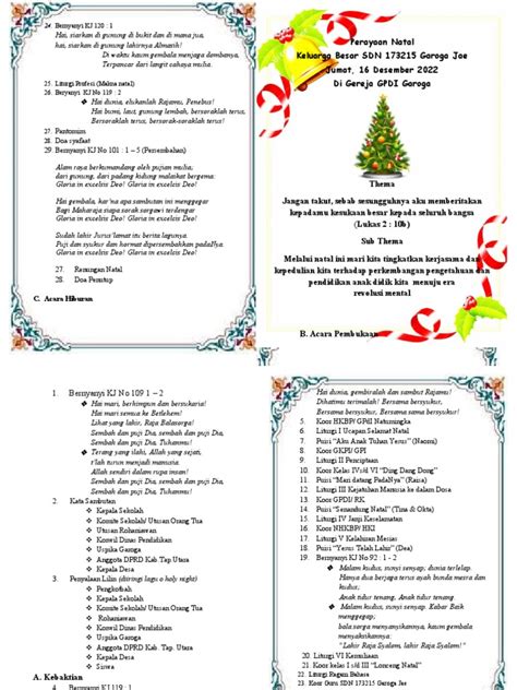 Tertib Acara Perayaan Natal Keluarga Besar Sdn 173215 Garoga Jae 2 Pdf