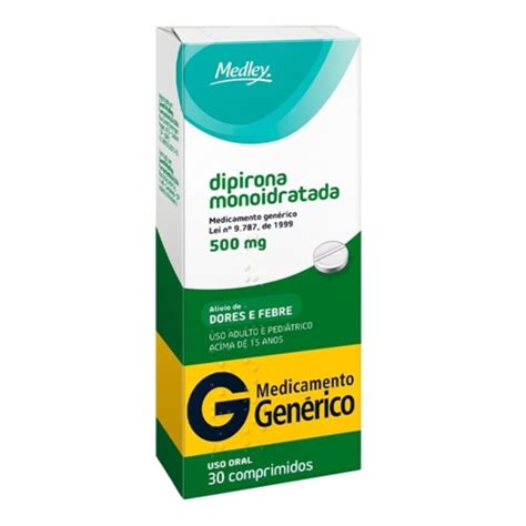 Dipirona 500mg Para Cachorro Comprimido Dosagem - DIPIRONA SÓDICA 500MG C/30 COMPRIMIDOS MEDLEY - MEDLEY INDUSTRIA FAR