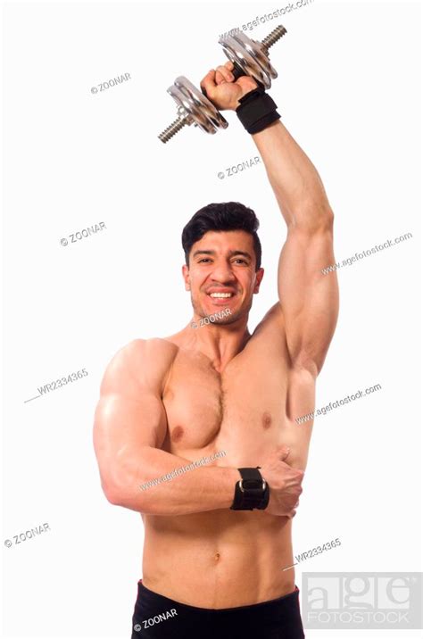 Muscular Man Isolated On The White Background Stock Photo Picture And