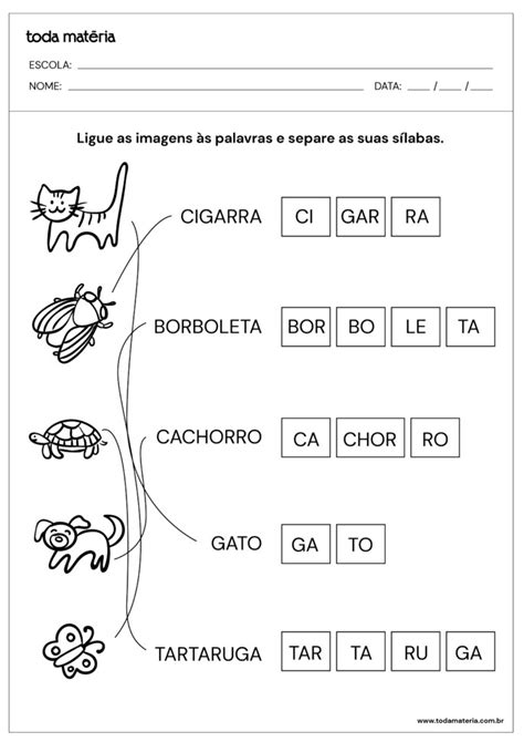 Atividades De Separação De Sílabas 2º Ano Do Ensino Fundamental Toda Matéria