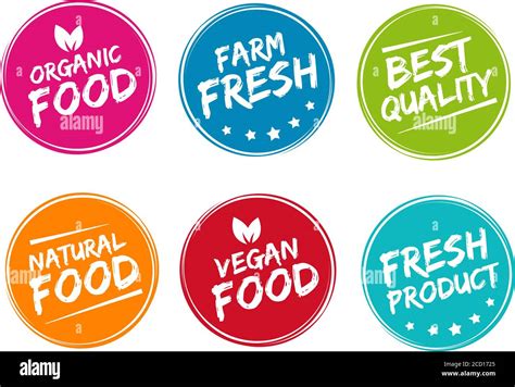 Set Of Colorful Labels And Badges For Organic Natural Bio And Eco