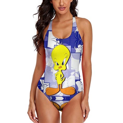 Looney Tunes Tweety Women's One Piece Swimsuit Athletic Training
