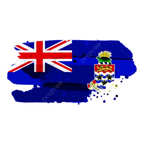 Grunge Texture Brush White Transparent Cayman Islands Flag With Grunge