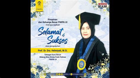 Profil Prof Dr Dra Helmiyati M Si Guru Besar Fmipa Ui Youtube