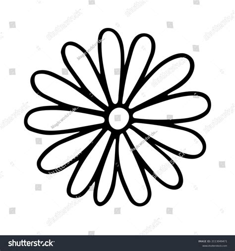 Black White Simple Flower Vector Illustration Stock Vector (Royalty Free) 2113049471 | Shutterstock