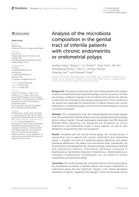 Pdf Analysis Of The Microbiota Composition In The Genital Tract Of