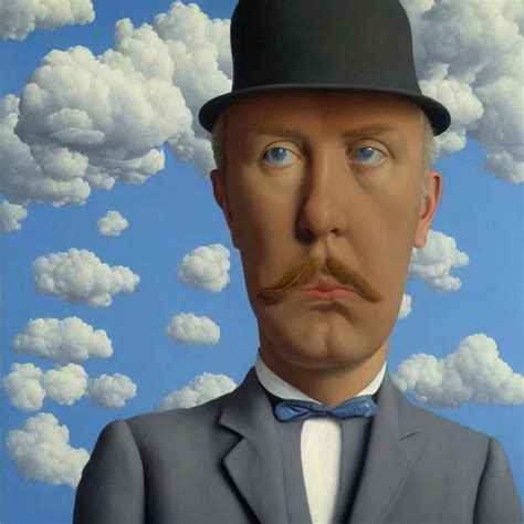 Portrait Of A Man Whos Head Is Made Of Clouds By Rene Stable