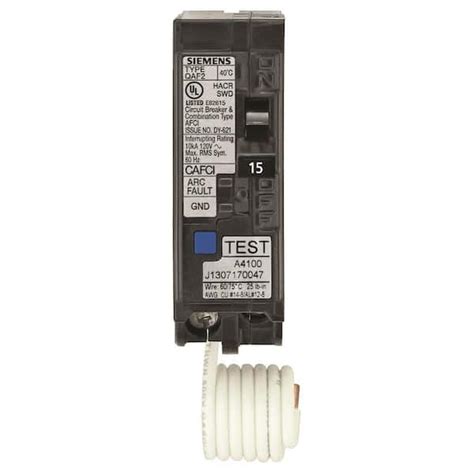 Siemens In Single Pole Combination Afci Circuit Breaker Rbpu