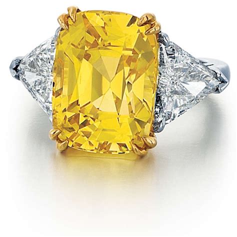 Yellow Sapphire And Diamond Three Stone Platinum And Yellow Gold Ring For Sale At 1stdibs