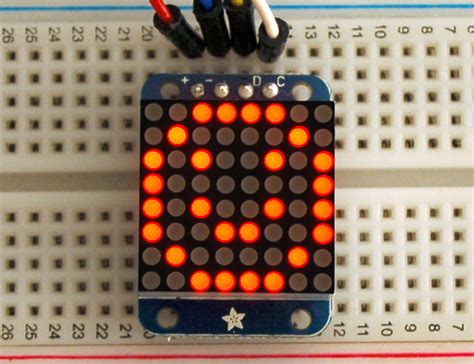 Adafruit Mini 8×8 Led Matrix W I2c Backpack — Red Raspberry Pi в