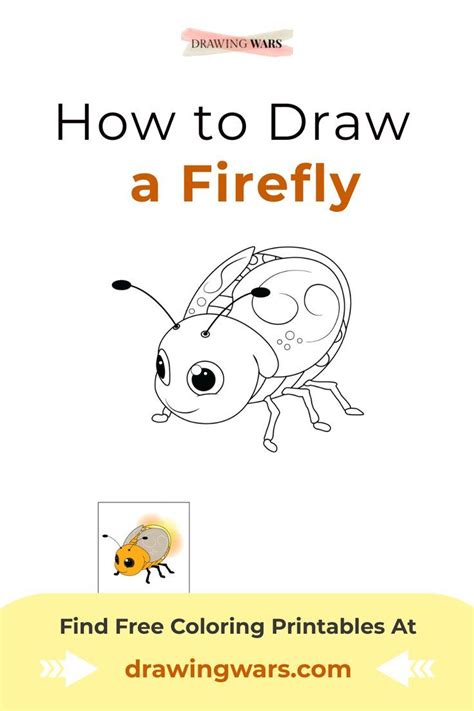 How To Draw A Firefly Step By Step With Free Printable Coloring Pages