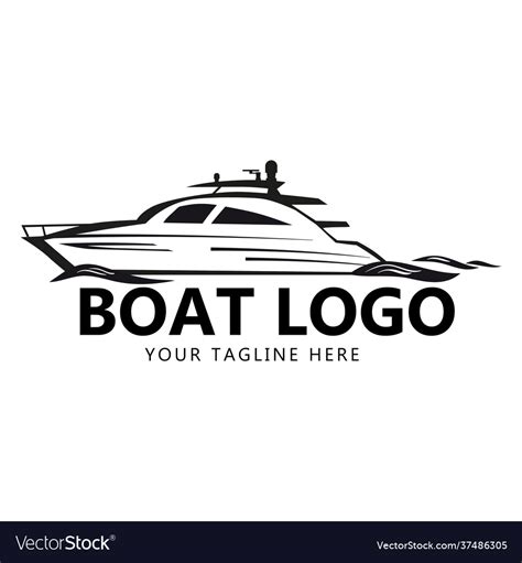 Speed boat logo design template yacht waves Vector Image