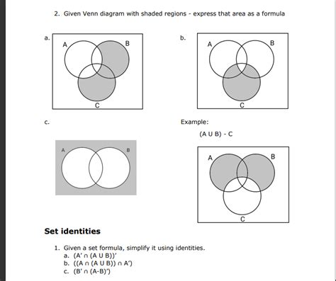 Solved Venn Diagrams Draw Venn Diagrams From The Chegg