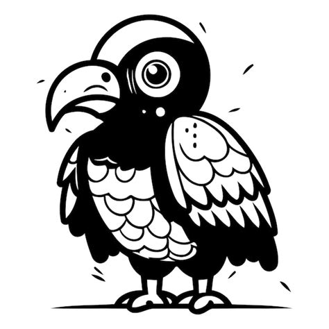 Premium Vector Vector Illustration Of A Cute Black Crow Isolated On