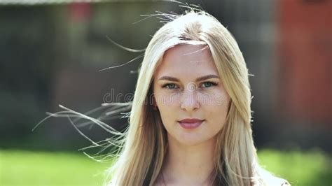 Portrait Of A Blonde Girl Of Slavic Appearance Close Up Face Stock Footage Video Of Teenager