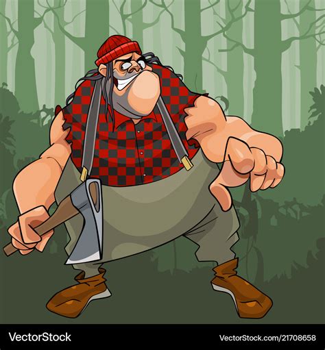 Tough Lumberjack Cartoon