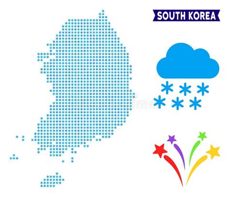 Mosaico De Las Conexiones Del Mapa De La Corea Del Sur Ilustraci N Del