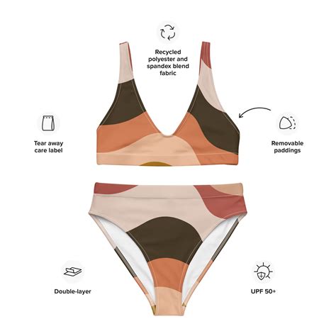 Sepia Nude Two Piece Swimsuit Beach Summer Swimwear Cute Funky Bathing Suit Groovy Vibrant