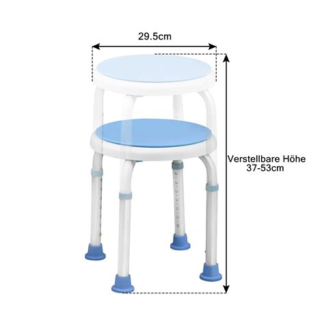 Duschhocker Duschsitz Drehbar Badhocker Verstellbar Duschstuhl