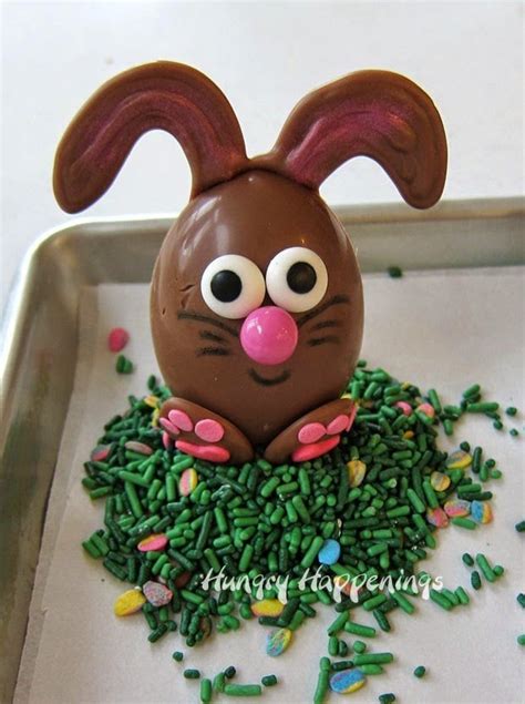 Chocolate Easter Egg Bunnies Filled With Peanut Butter Fudge