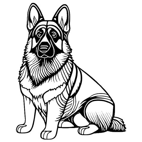 German Shepherd Coloring Page · Creative Fabrica