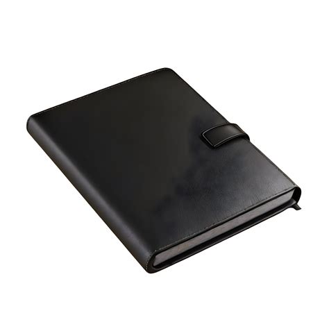 Ai Generated Black Leather Notebook Isolated On Transparent Background